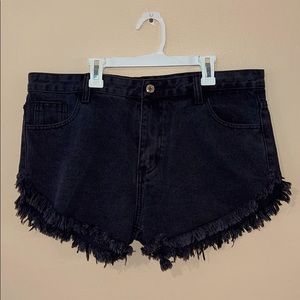 High waisted jean shorts